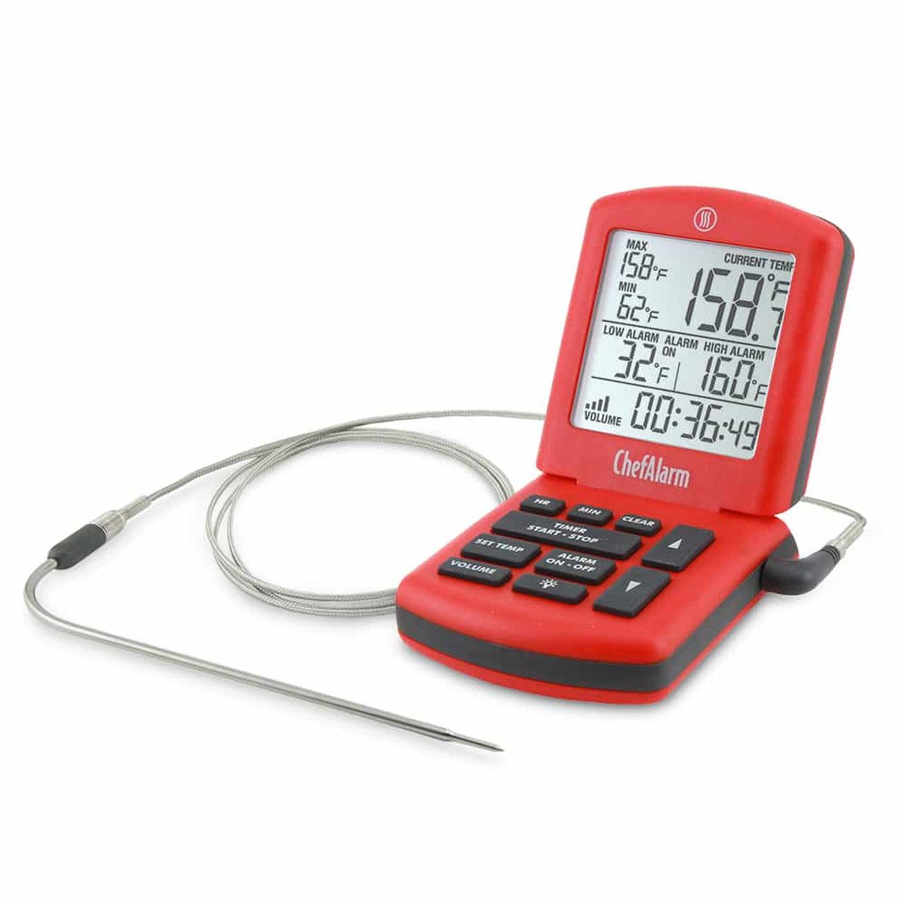 ThermoWorks ChefAlarm® Cooking Alarm Thermometer and Timer (Red)